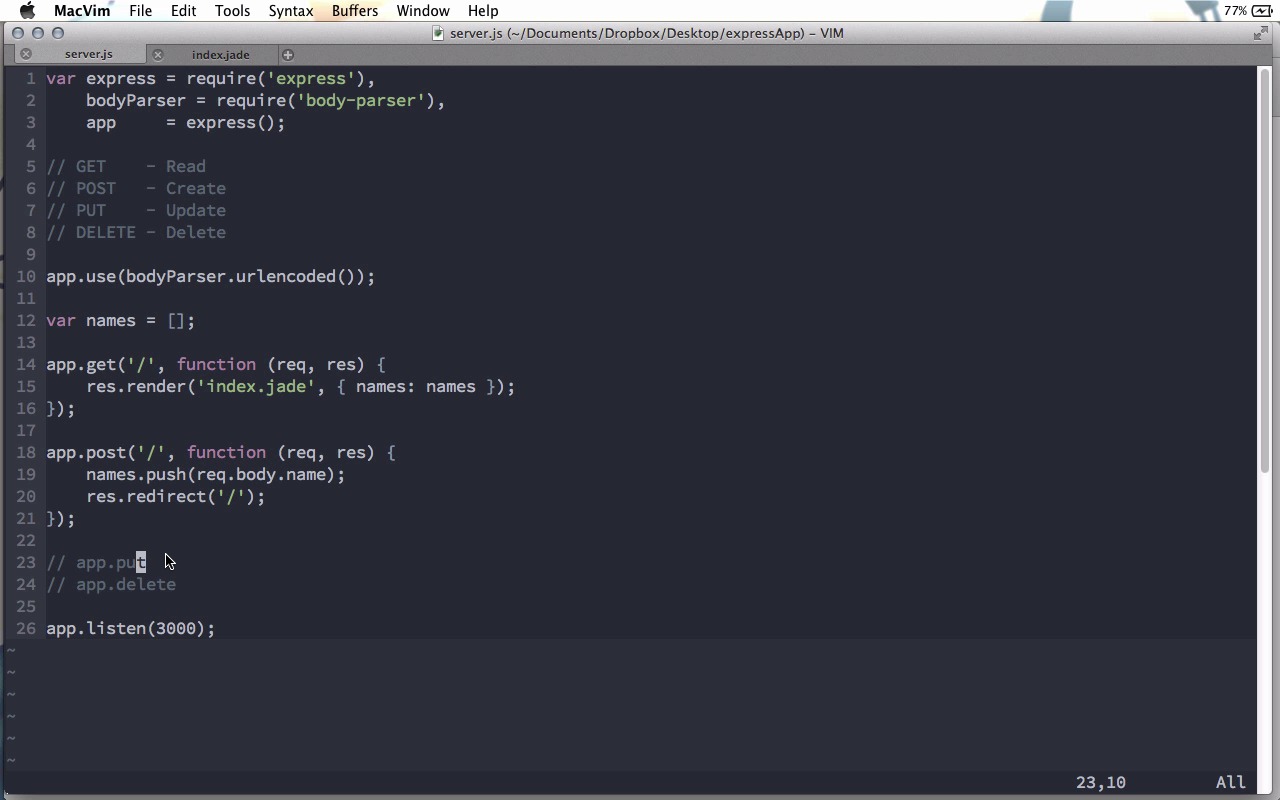 Getting Started with Express - The Verb Methods