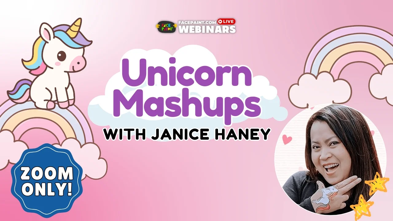 バービー　THE MUNSTERS ハンドメイド　フェイスペイント Unicorn Mashup Face Painting Designs with Janice Haney Webinar