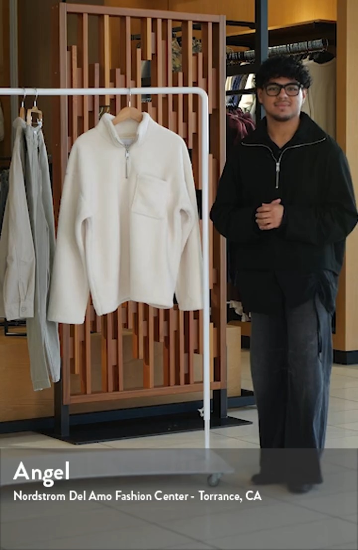 Topman Quarter Zip High Pile Fleece Sweatshirt | Nordstrom