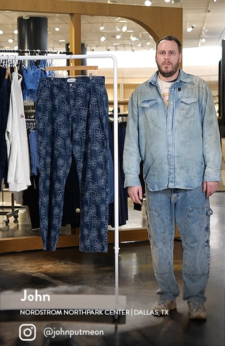 HONOR THE GIFT Floral Jacquard Denim Utility Pants | Nordstrom