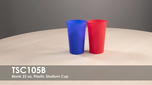 Promotional 22 oz Fluted Plastic Stadium Cup