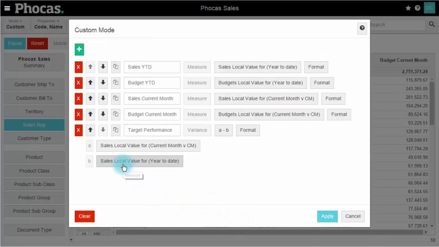 Add a new column to the grid to show target performance