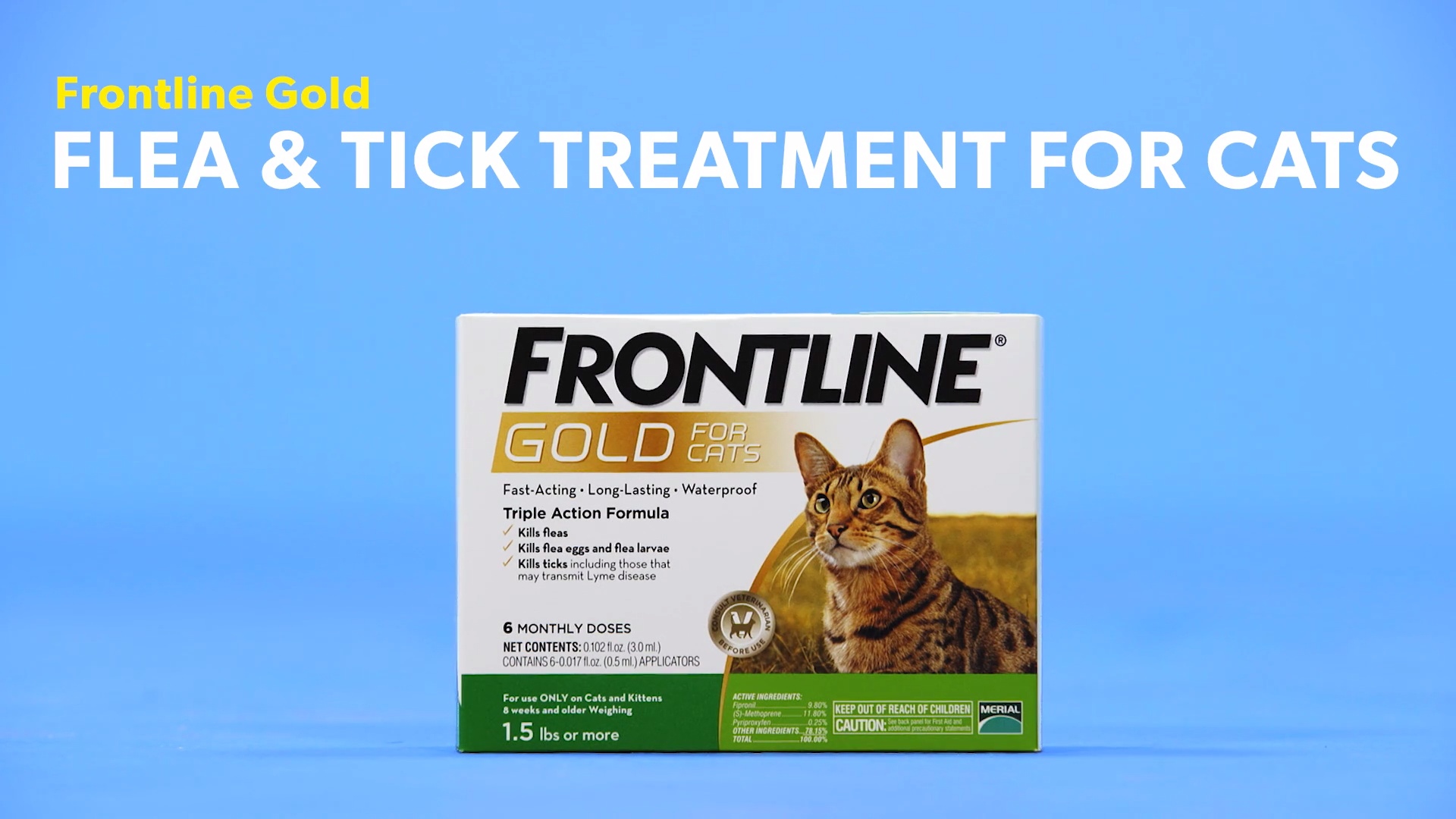 FRONTLINE GOLD for Cats Flea Tick Treatment Cats over 1.5 lbs. 6 Doses Chewy