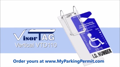 VisorTag Magnetic Parking Permit Holder and Protector, Vertical