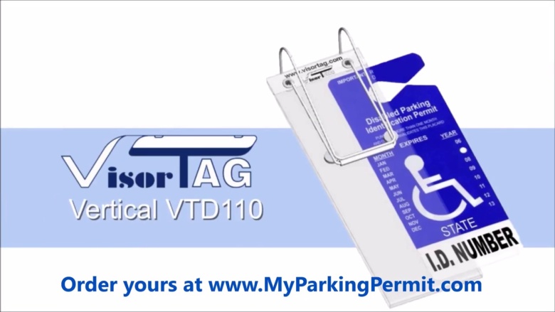 VisorTag® Vertical Parking Permit Holder & Protector